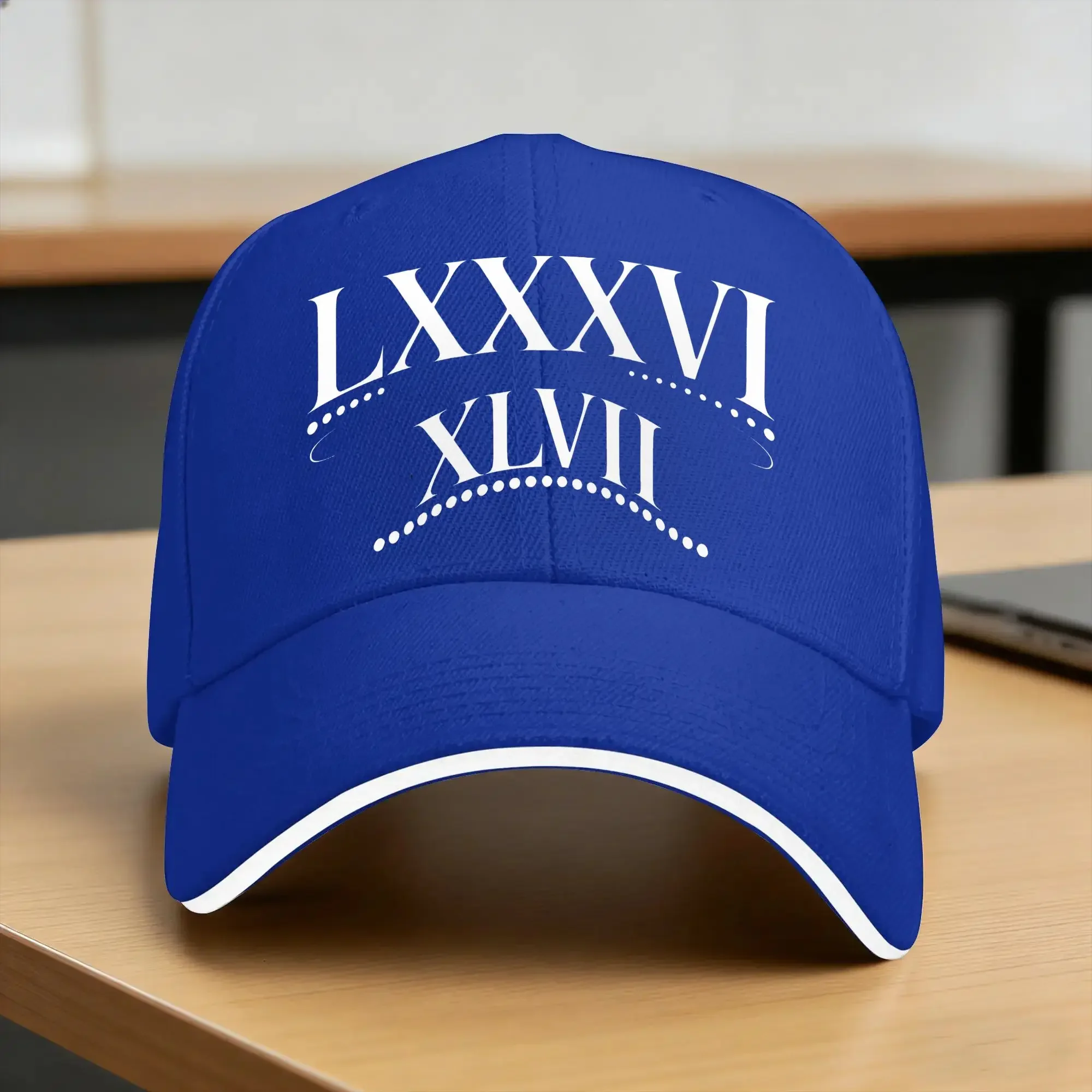 New 86 47 Roman Numerals LXXXVI XLVII 8647 Sun Baseball Cap  Summer y2k Funny Hip Hop Hats For Men Hunting Camping Snapback Cap