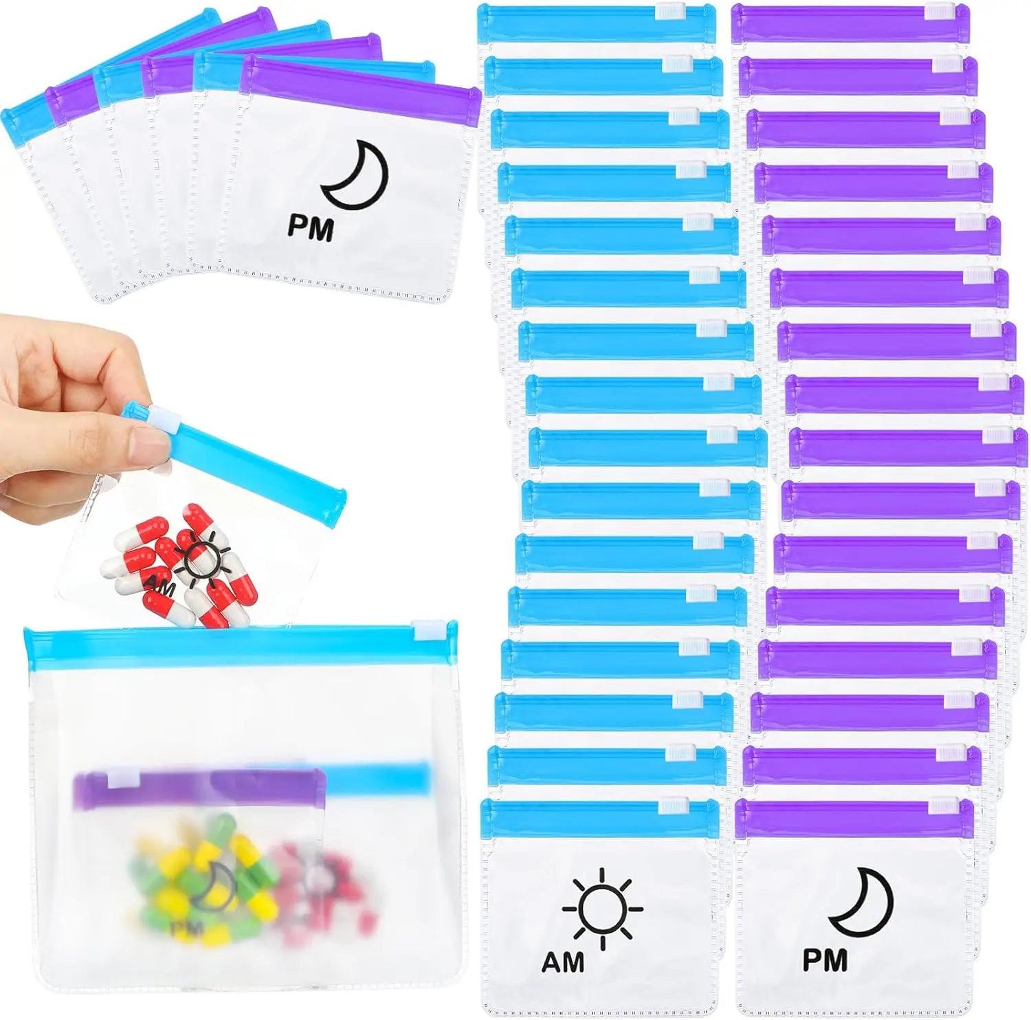 56 Pcs Am Pm Pill P…