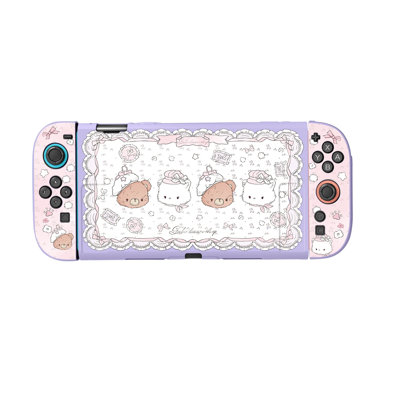 

Чехол для Nintendo Switch 2, док-станция, защитный Kawaii, милые розовые медведи, ТПУ переключатель 2, аксессуары, контроллер JoyCon