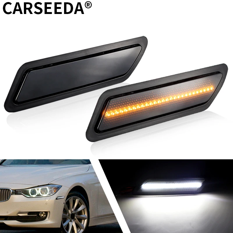 For BMW 3Series F30 F31 320i 320iX 328d 328dX 328i 328iX 335i 335iX Pre-LCI 2012-2015 Front Bumper Black Fender Reflector Light