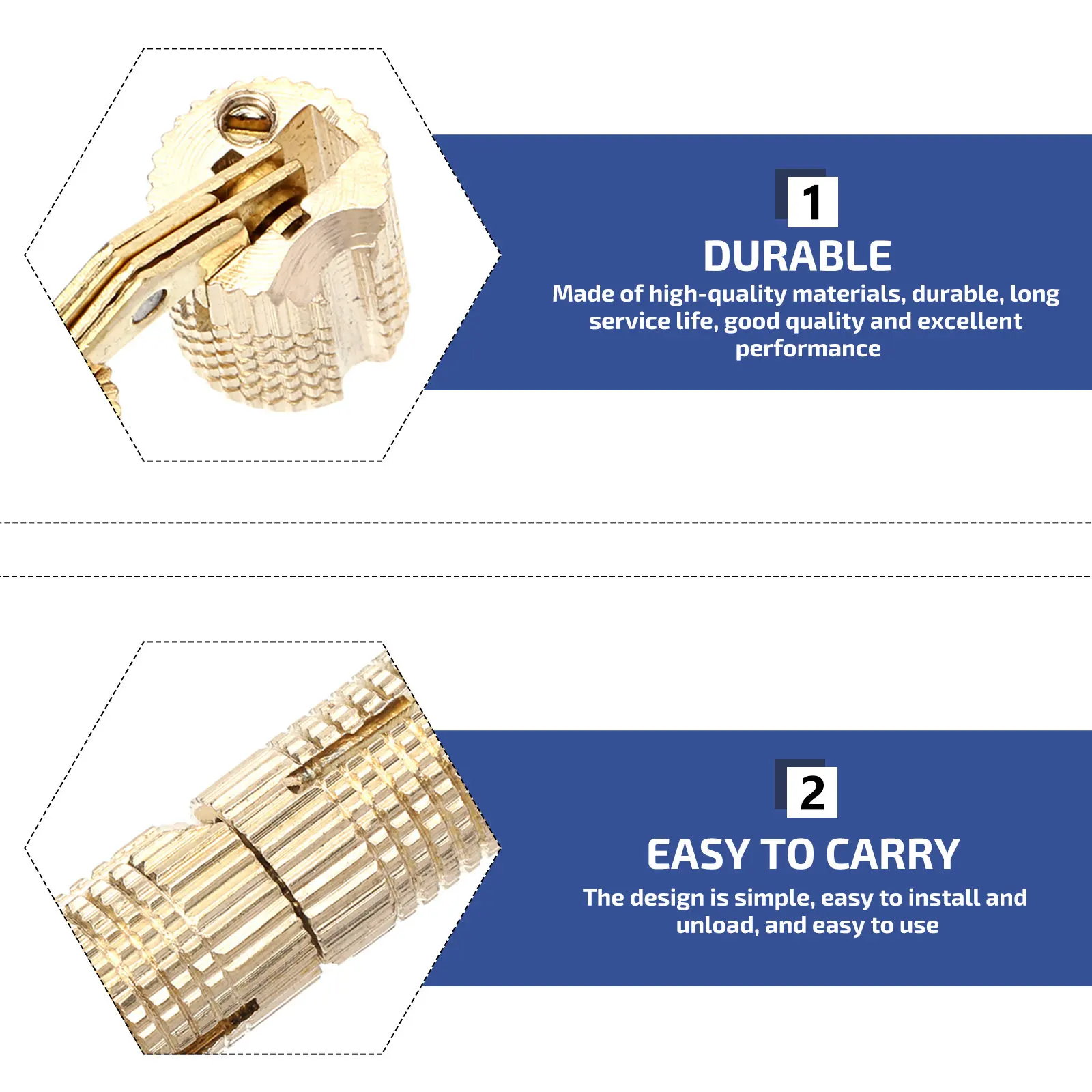 2Pcs Pure Copper Hidden Cabinet Hinges Opening Angle Hinge Cylindrical Box Hinges for DIY Pen Case Pencil