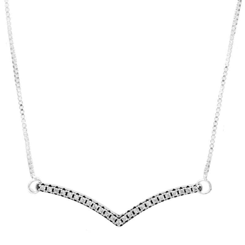 Desiderio scintillante cuore scintillante Wishbone Star Collier collana rotonda scintillante per gioielli in argento Sterling 925 con perline in europa