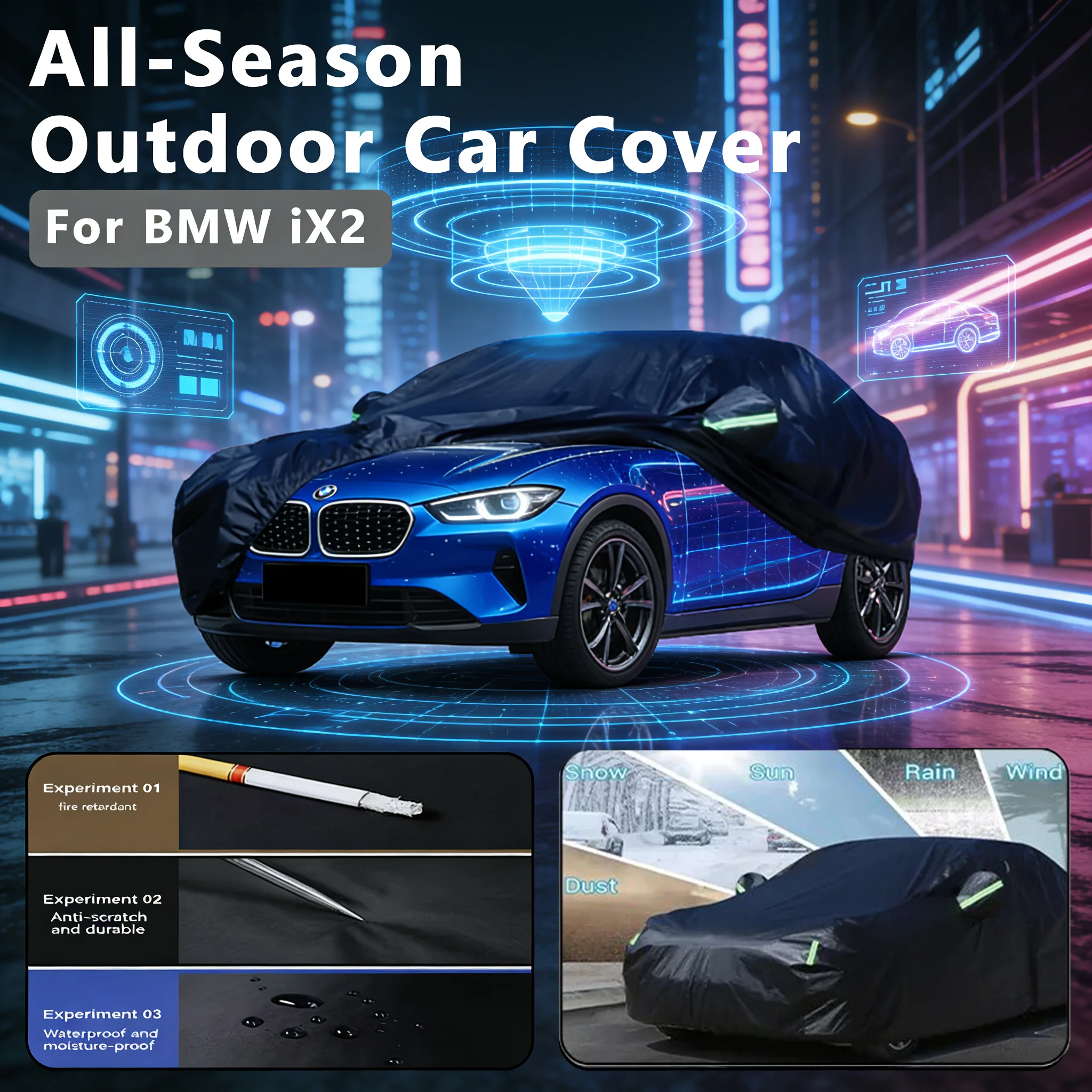 

For BMW IX2 Car Full Outer Covers Outdoor Waterproof Dustproof Sun Rain Snow Protection Exterior Car Accessories