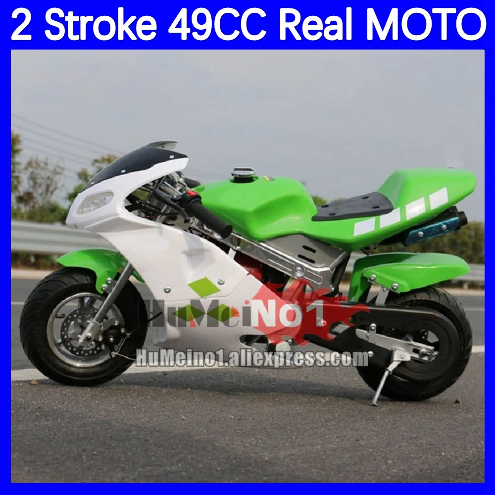 49CC 2Stroke Mini Motorcycle Small Buggy Gasoline Pocket Bike OFF Road Superbike Vehicle Mountain Kids Moto Bike Birthday Gifts