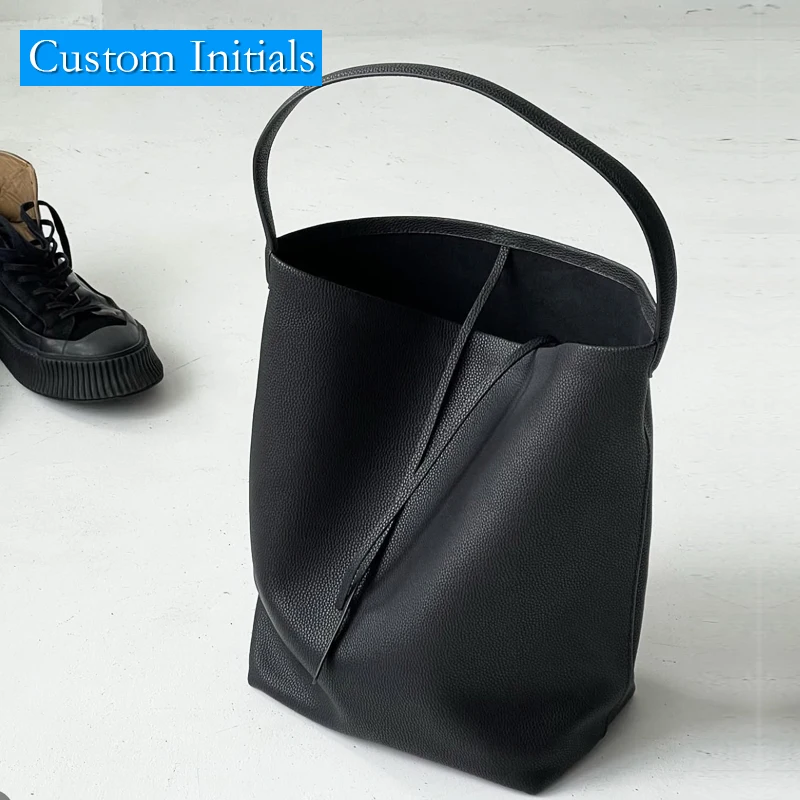 Custom Initials Natural Cowhide Bucket Bags For Women Luxury Designer Handbag Purse 2025 New In Large Capacity Underarm Shoulder