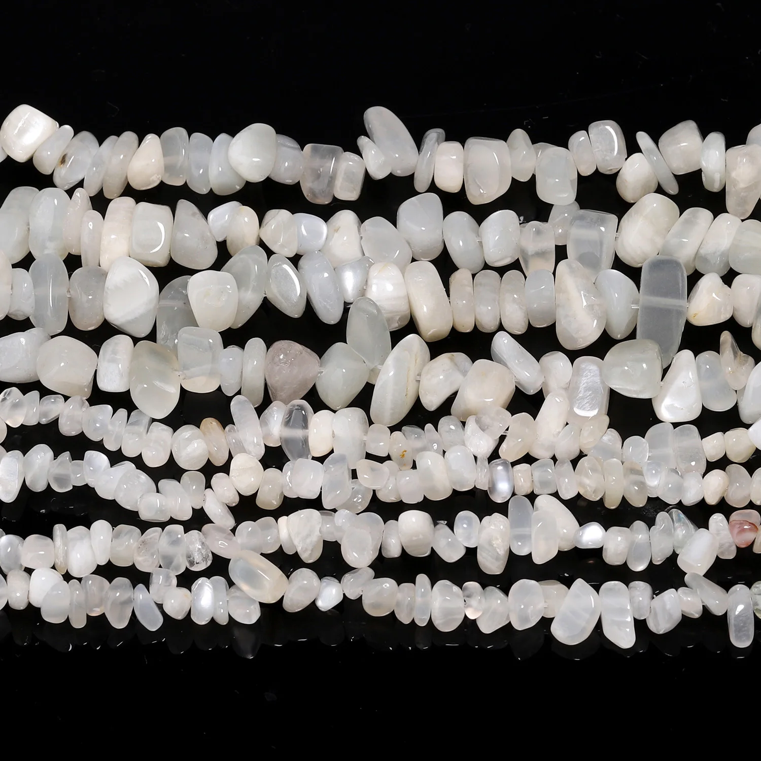 3-5mm 5-8mm Irregular Natural White Moonstone Freeform Chip Gravel Beads for Handicrafts Jewelry Making Diy Accessories