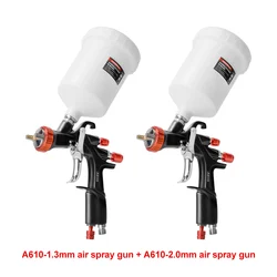 AEROPRO 2 PACK A610 LVLP Spray Gun Automotive Professional 1.3ã1.4ã1.5ã1.7ã2.0mm Nozzle Paint Gun Airbrush R500 For Cars
