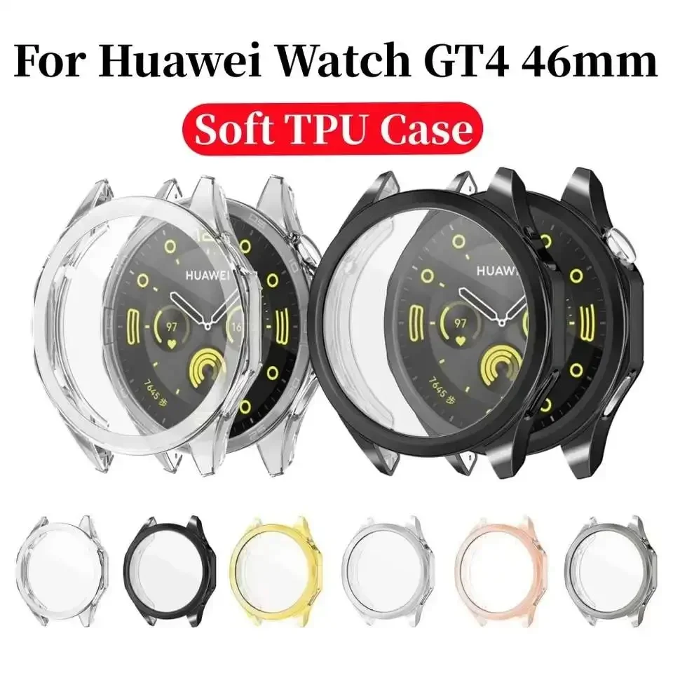 Soft TPU Screen Protector Case for Huawei Watch GT4 46mm All-Around Full Bumper Anti-scratch Cover for Huawei Watch GT 4 Shell