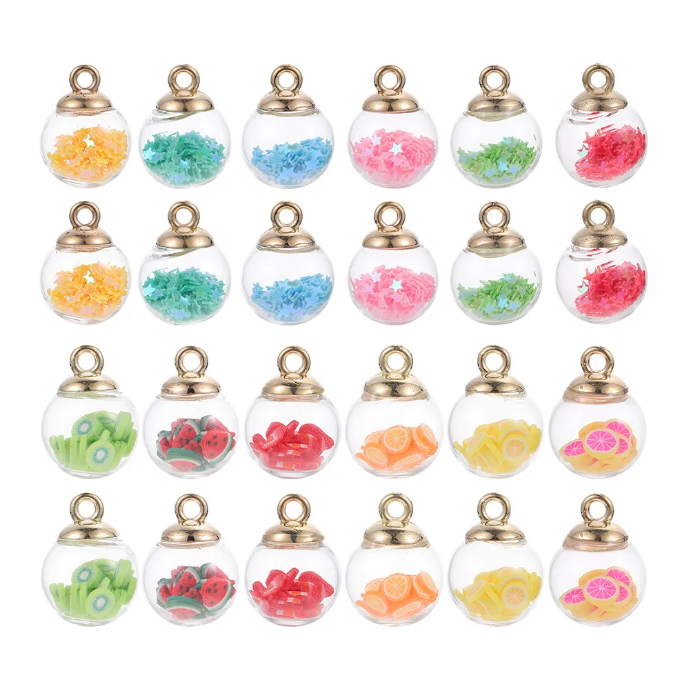 

30pcs 16MM Star Glass Balls DIY Jewelry Making Earrings Charms Supplies Pendant Accessories Craft Decorations Gifts