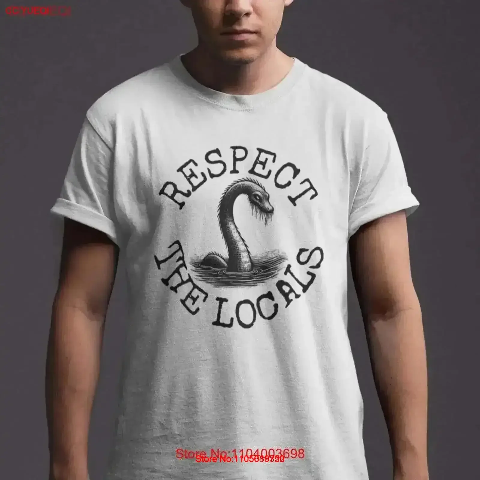 Respect The Locals Loch Ness Nessie T Shirt vintage Washed Breathable Top For Everyday Wear Soft Slightly Casual Comfortable