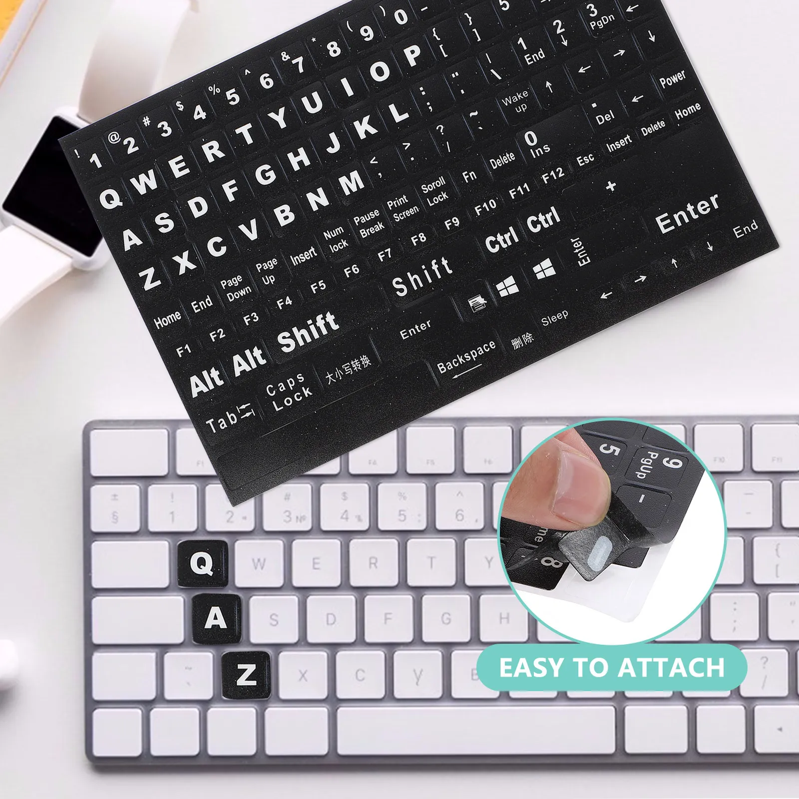 

Keyboard Sticker Computer English Alphabet Layout Letter Self Adhesive Keypad Label Sticker Laptop Protec Film Easy Apply Remove