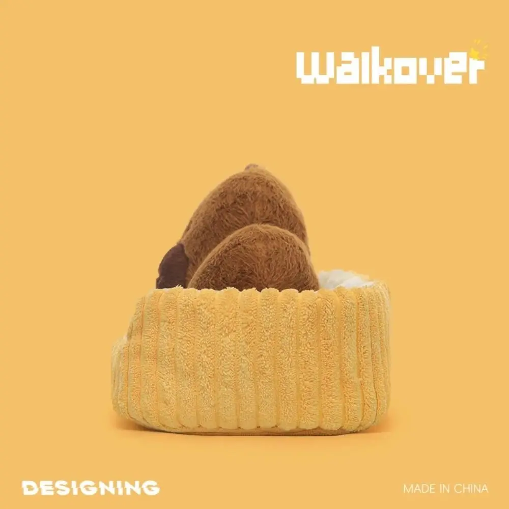 

For Children Stuffed Animal Lying Capybara Home Decoration With Nest Black Cat Kawaii Cartoon Lying Kitten Dog Birthday Gifts