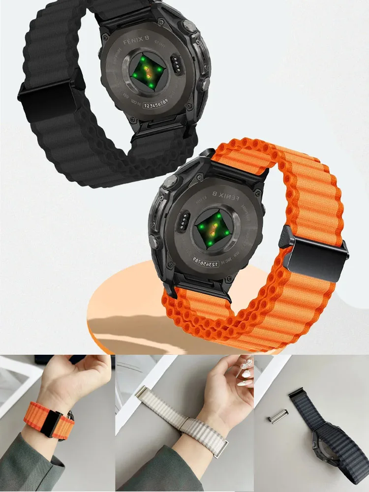 22 26 mm für Garmin Ocean Nylon Quick Release Fenix 8 47 51 mm Armband 5 5XPlus 6XPro 7XPro Uhrenarmband Instinct1 2 Tactix7 Armband