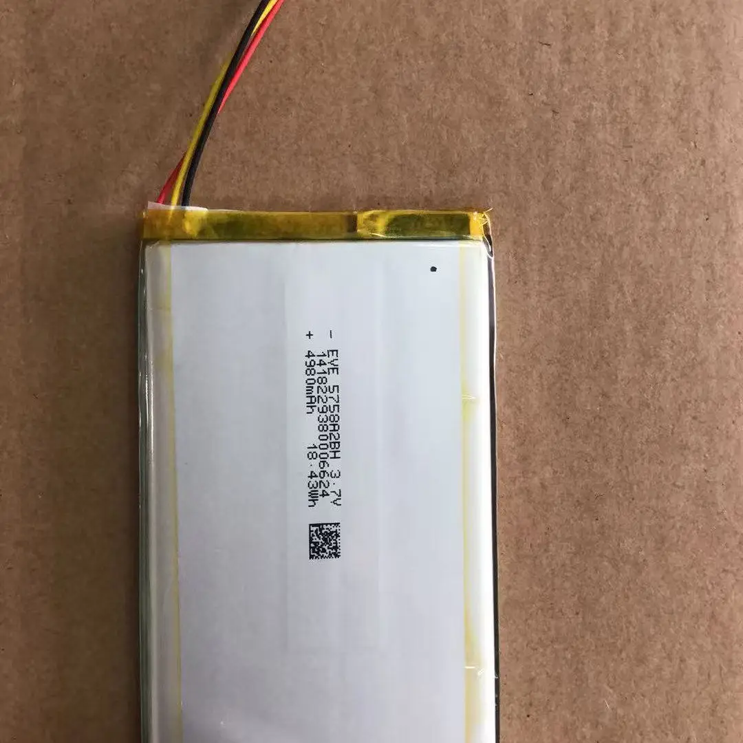 5pcs.。for High quality polymer lithium battery model 5758105 capacity 4980mah 3.7v。.