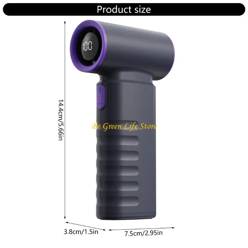 M7DF poderoso ventilador portátil con 199 velocidad velocidad USB C Carga ABS+PC Construcción adecuada para acampar Sports