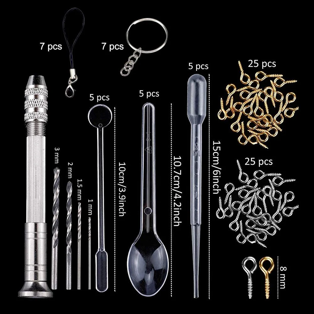 Resin Casting Mold Kit, 108 PCS DIY Jewelry Craft Moulds Silicone Epoxy Resin Mold Including Keychain And Drill Tool Set Eco-Fri