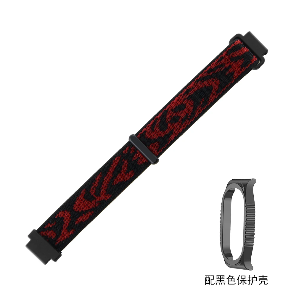 

Nylon Velcro Watch Strap & Protective Case For Xiaomi Band 3/4/5/6/7/8 Quick Release Lightweight Soft Adjustable Smart Watchband