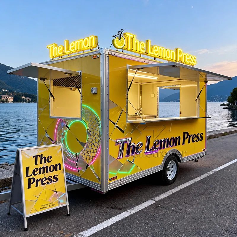 Modern Outdoor Food Truck Moviles Ice Cream Waffle Mobile Food Trailer Cart Crepe Pancake Donut Food Trailer with Full Kitchen