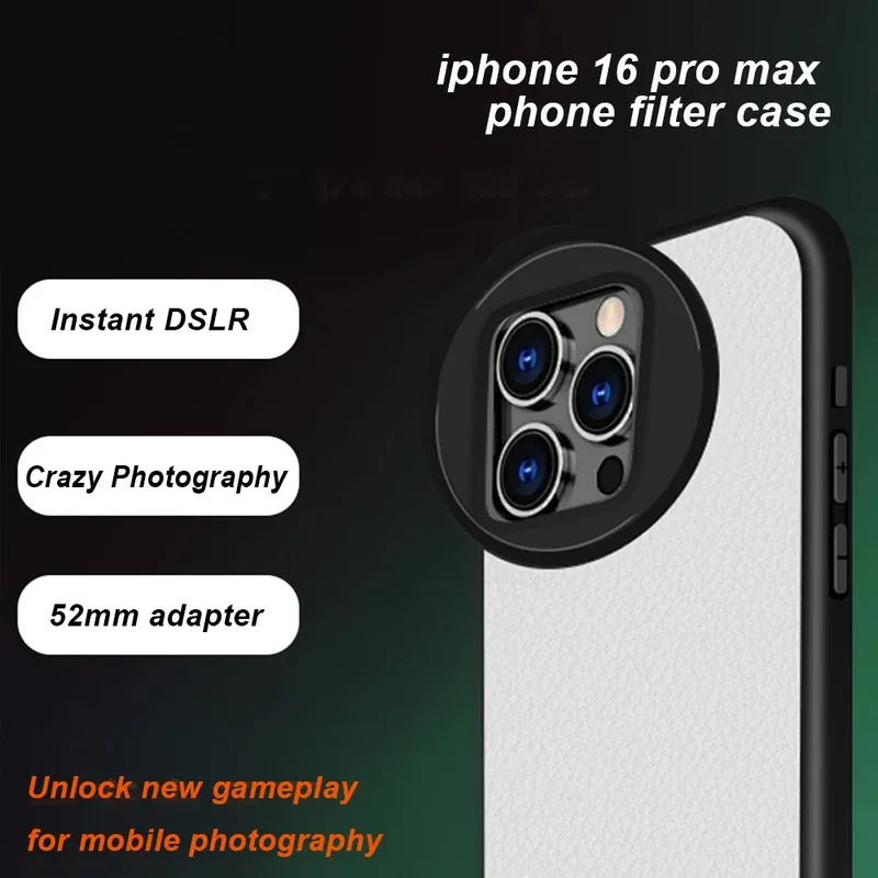 Custodia per cellulare ANLAIKE per iPhone 16 Pro Max, filtri da 52 mm, accessori per fotografia, placcatura, custodia protettiva morbida in TPU per lenti complete