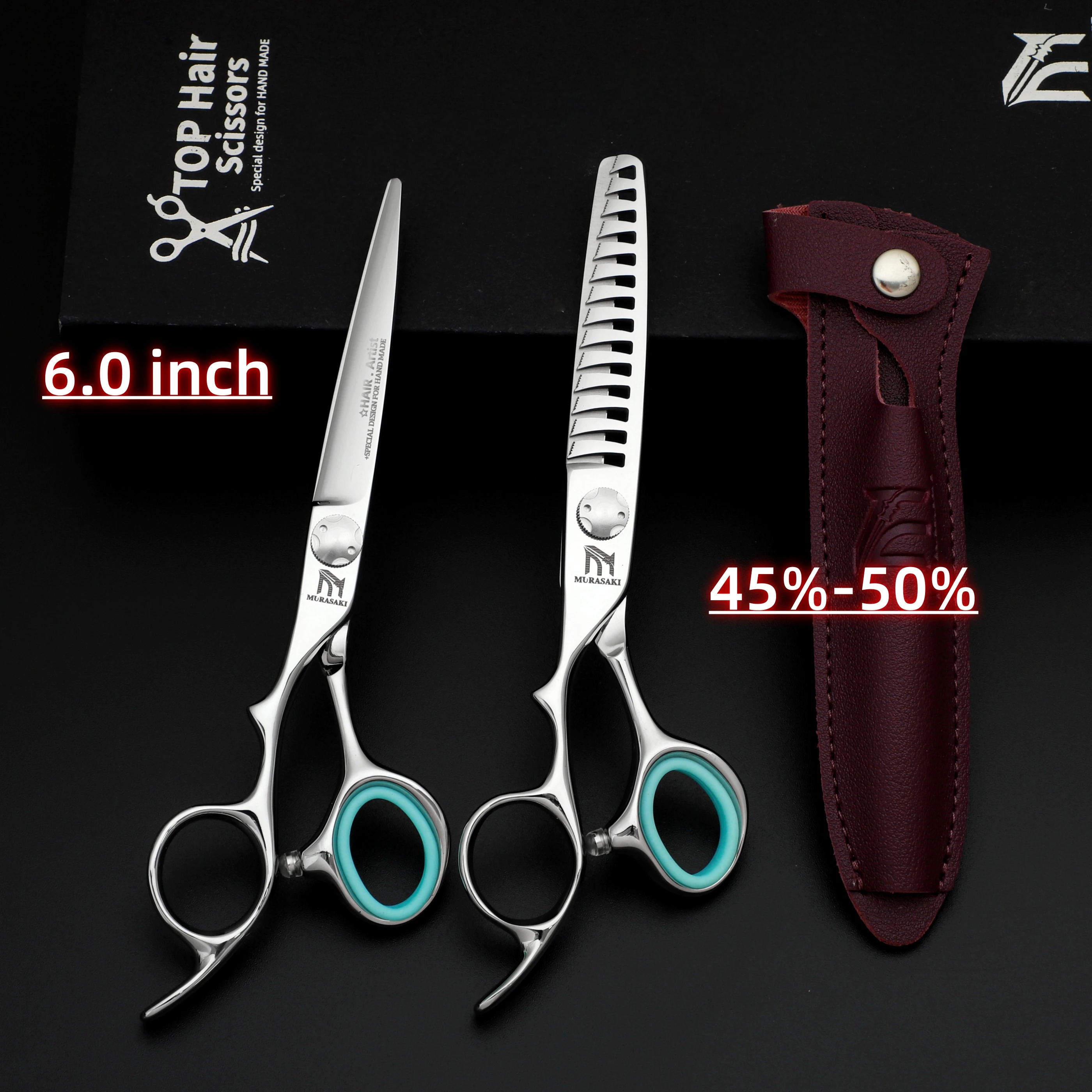 Professionelle Linkshänder-Schere, 6-6,5-6,8 Zoll Haarschneideschere, Japanischer 440C Stahl, Hochwertiges Friseurzubehör – Detail 19