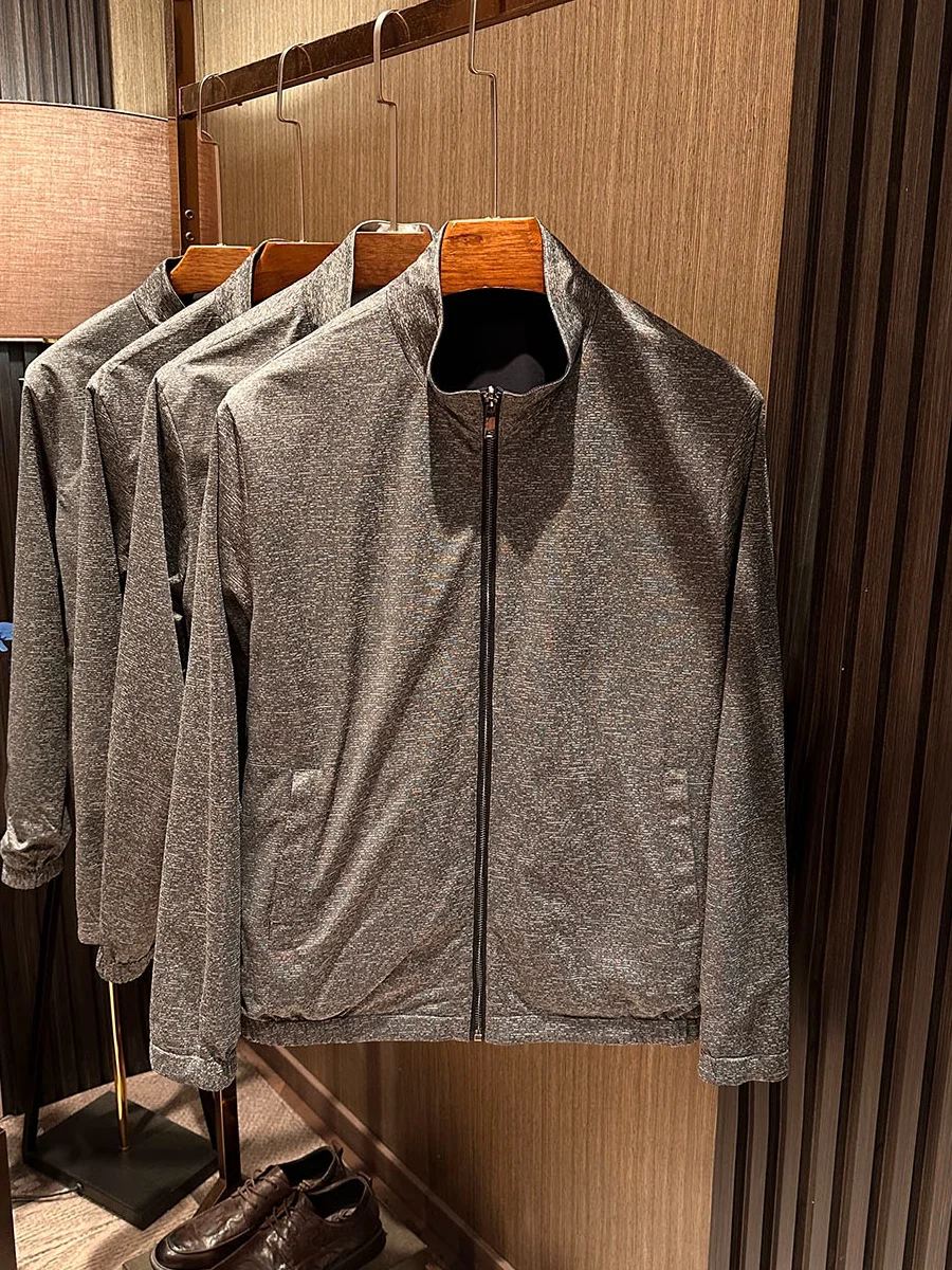 Double-Sided Wearable Waterproof Stand Collar Men's Jacket High Quality Spring New Arrival Standard Fit Polyester/Nylon Compo...