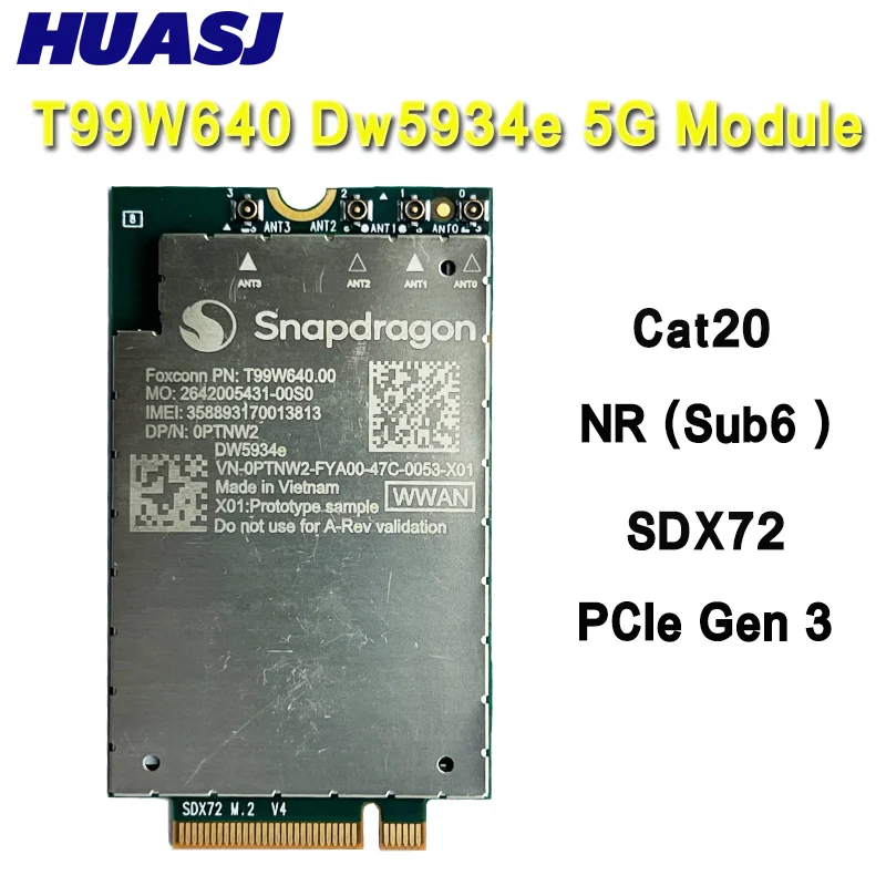 module-wwan-t99w640-dw5934e-5g-sub-6ghz-sdx72-pcie-lte-cat20-pour-pro13-14-premium-plus-win11