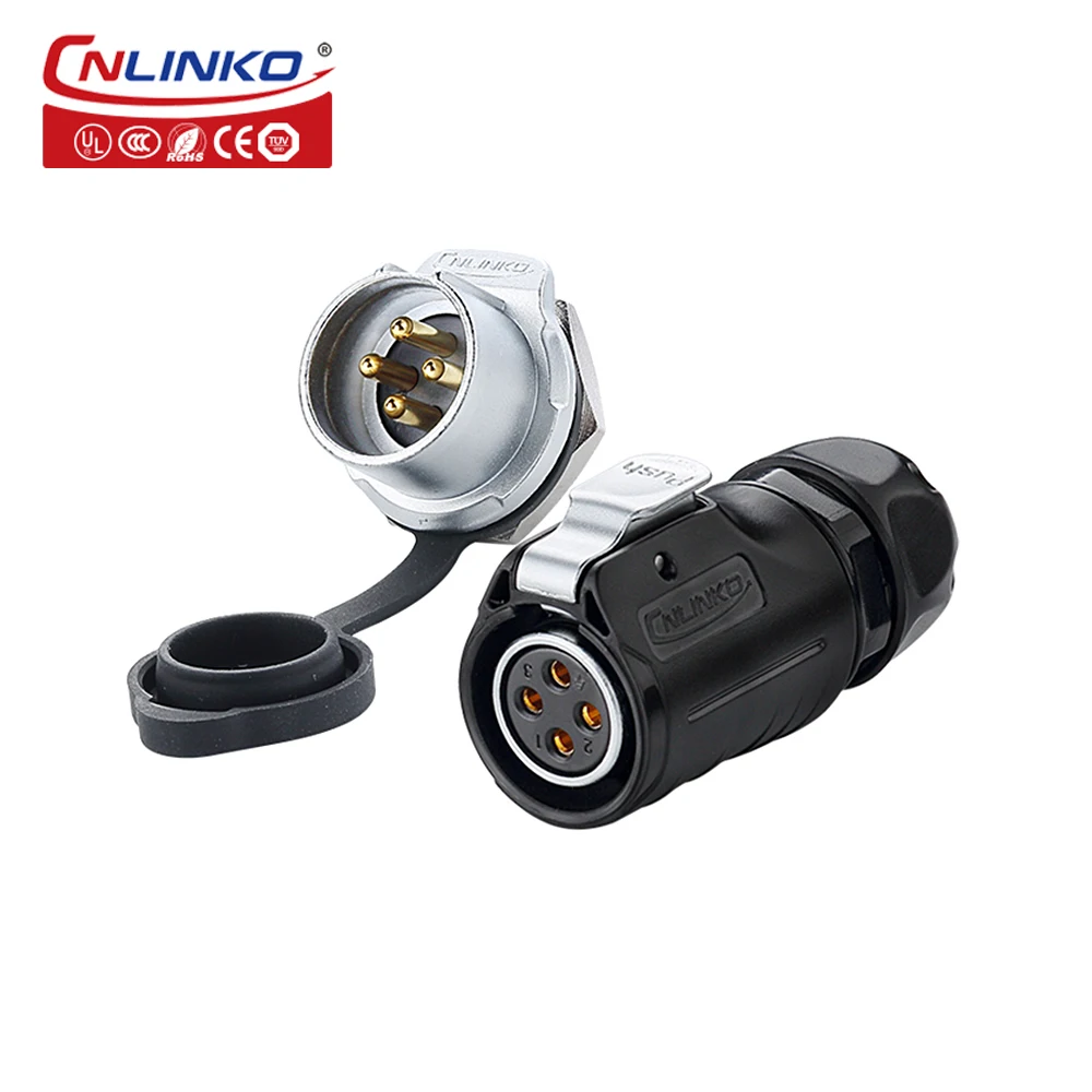 CNLINKO M20 Waterproof IP68 Aviation Female Plug Male Socket 2/3/4/5/7/9/12 Pin Outdoor Power Quick Connector Panel Mounting