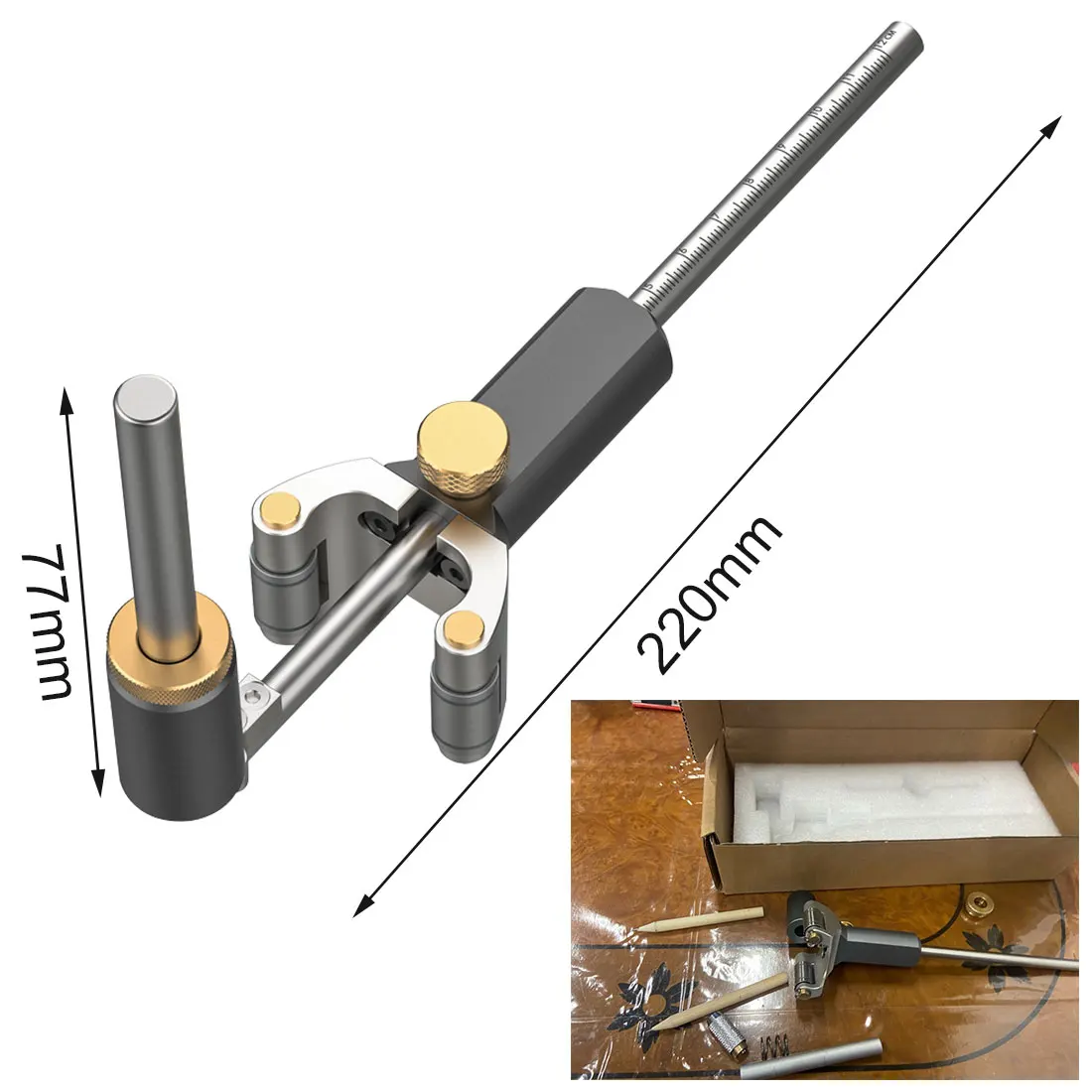 Woodworking Wheel Marking Scribing Tools Gauge Marking Scriber Solid Metal Bar Scribe Tool Blade Drawing Measuring Gauge Tools