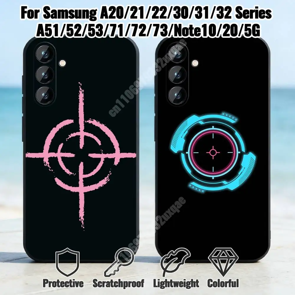 Sniper Scope Crosshair Target Phone Case for Samsung Galaxy A73 72 71 70 A53 52 41 40 A32 31 30 Note20 Note10 Note9
