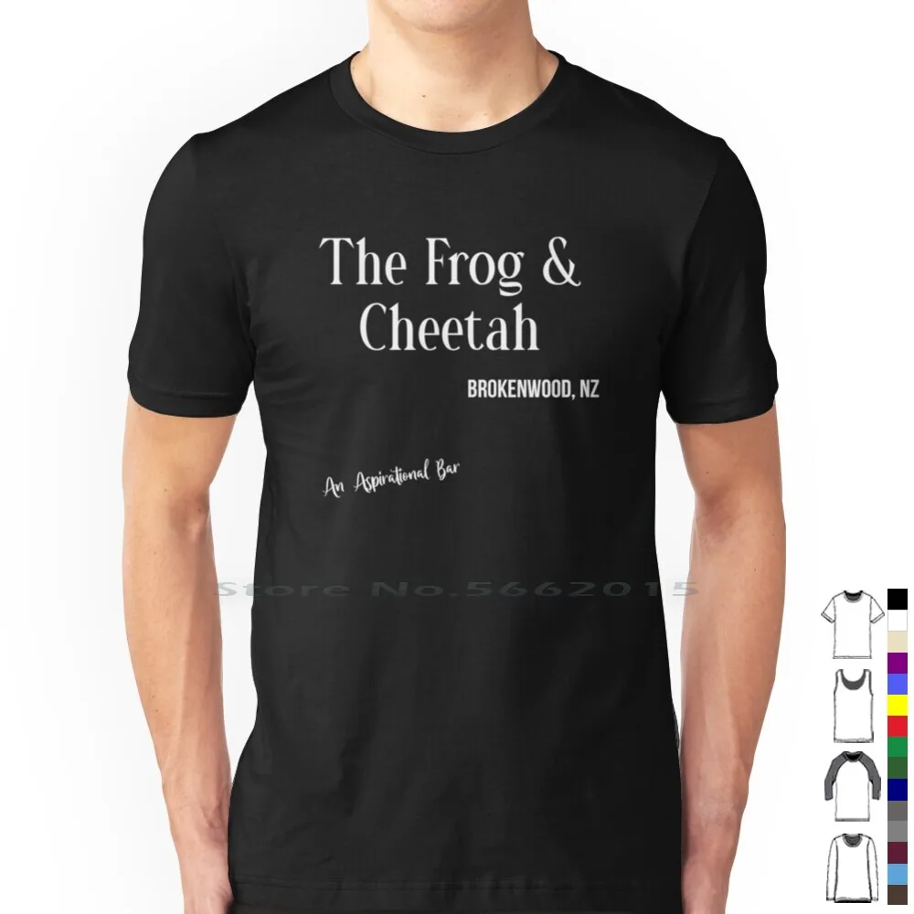 The Frog And Cheetah Bar 100% Cotton T Shirt Brokenwood Mystery Tv Show Detective Bar Aspirational Frog Cheetah New Zealand Nz