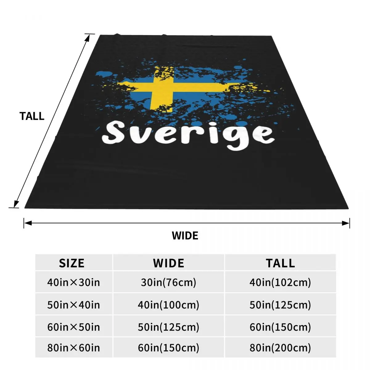 Swedish Flag Sweden Black Sverige Blankets Flannel Sofa Throw Blanket Breathable for Home Bedroom Outdoor Throws Bedspread Quilt
