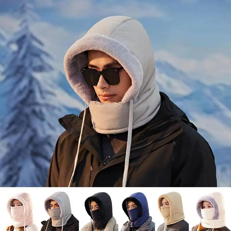 Cycle Full Face Neck Warmer Winter riding Fleece warm hat ear protection Cold Weather Windproof Warm Hat for Cycling Skiing Walk