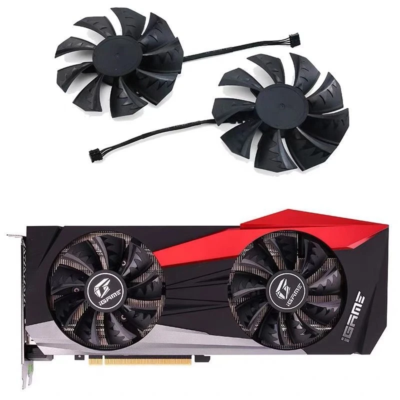 PLD09215B12H 4Pin DC 12V 0.45A 4Pin RTX 2070S GPU Cooler dla kolorowych RTX2070S 2080 2080Ti iGame wentylator karty graficznej, 2 szt.