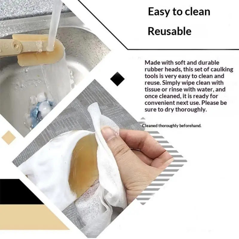 4-Piece Set Of Grout Scrapers Grout Silicone Sealant And Finishing Tools Applicator Scraper And Rubber Tool Set