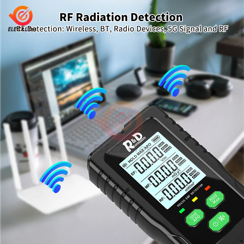 RD630 Electromagnetic Field Radiation Detector Tester EMF Meter Multifunctional Handheld Portable Radio Frequency Warn Meter