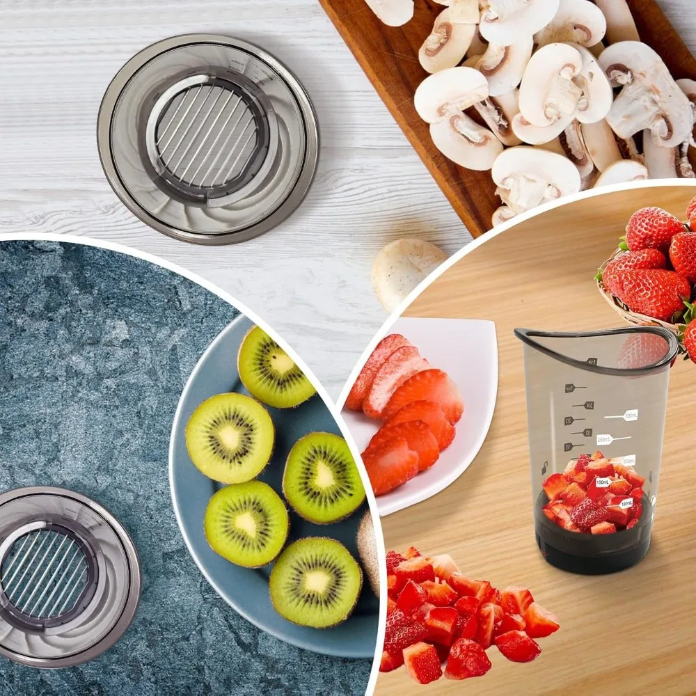 

Portable Manua Fruit Slicer Cup Detachable Easy to Use Watermelon Cutter with Push Plate Fruit Vegetable Divider Egg Slicers