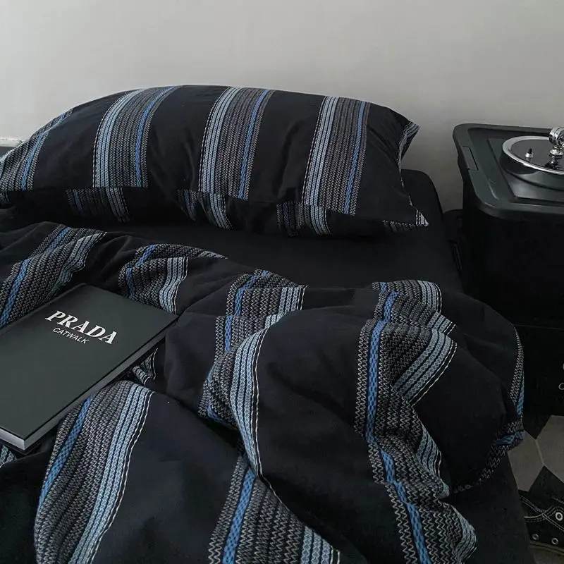 Bed Linen Duvet Cover Sheets Simple Style Four-piece Set Japanese Dormitory Bedding Single Student Cover Quilt Three-piece Set