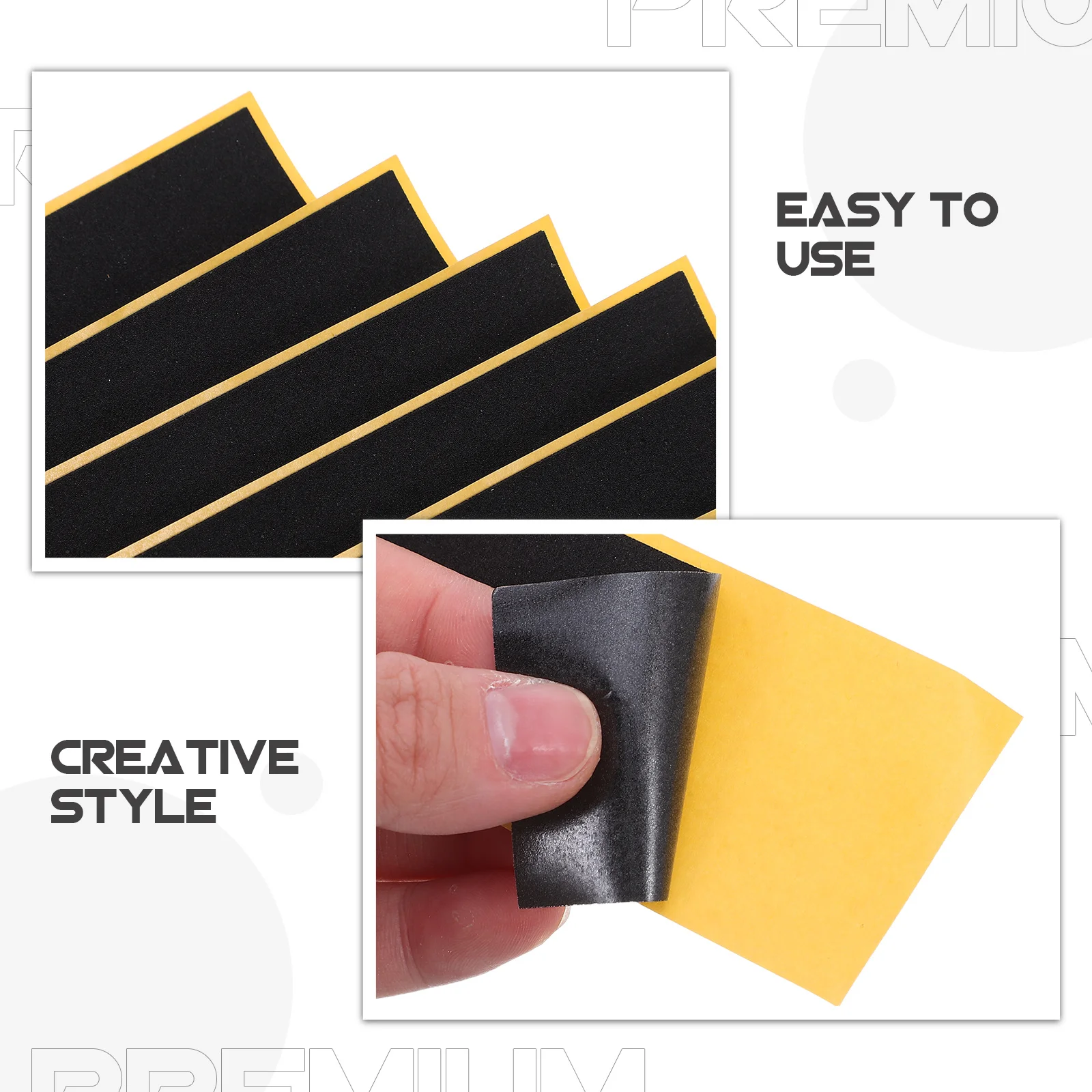 30개입 핑거 스케이트보드 그립 테이프 고마찰 블랙 폼 자가 접착 미니 덱 스티커 38mmx110mm 논슬립 핑거