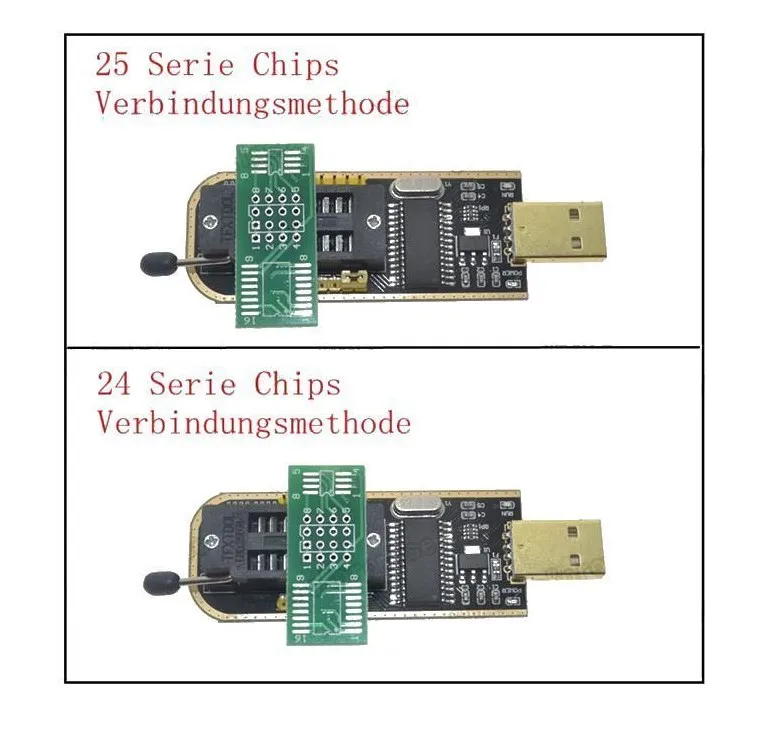 CH341B USB EEPROM Flash BIOS Programmiermodul mit SOIC8 SOP8 Testclip, SPI Flash Lese- und Schreibgerät für 24CXX 25CXX 93CXX Chips – Detail 4