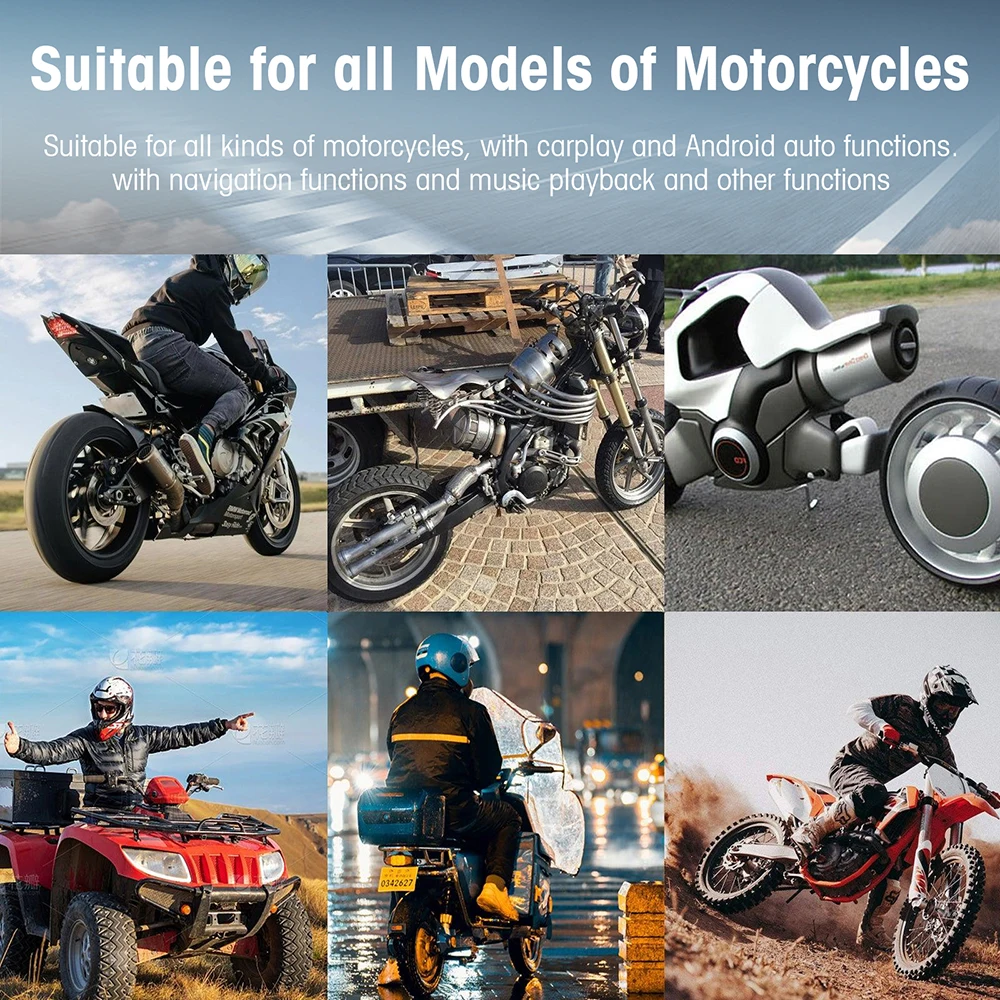 شاشة CarPlay للدراجات النارية مقاس 5 بوصات تعمل باللمس تدعم تسجيل الكاميرا المزدوجة مع CarPlay اللاسلكي وAndroid Auto IP67 Waterpr #2