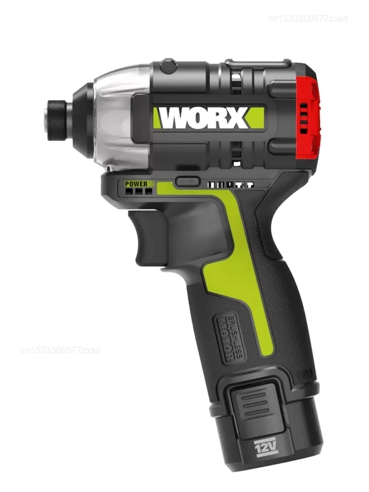 WORX WU132 Brushless Screwdriver 12V Cordless Impact Electric Drill 200W 140Nm 3300RPM Output 1/4inch Hex Chuck Lithium Battery