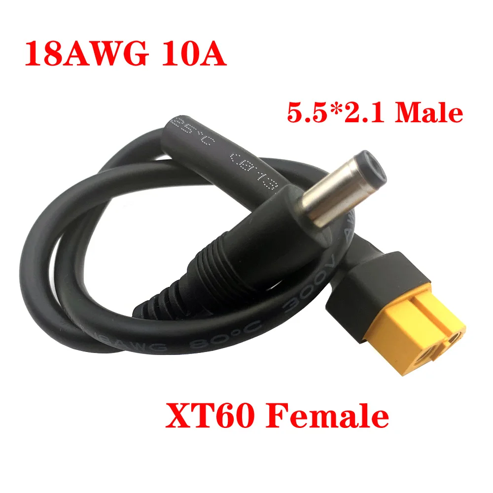 XT60 Male/Female Connector To DC5525 5521 Power Cable 5.5x2.5mm 5.5*2.1 Adaptor For TS100 Soldering Iron Conversion Cable