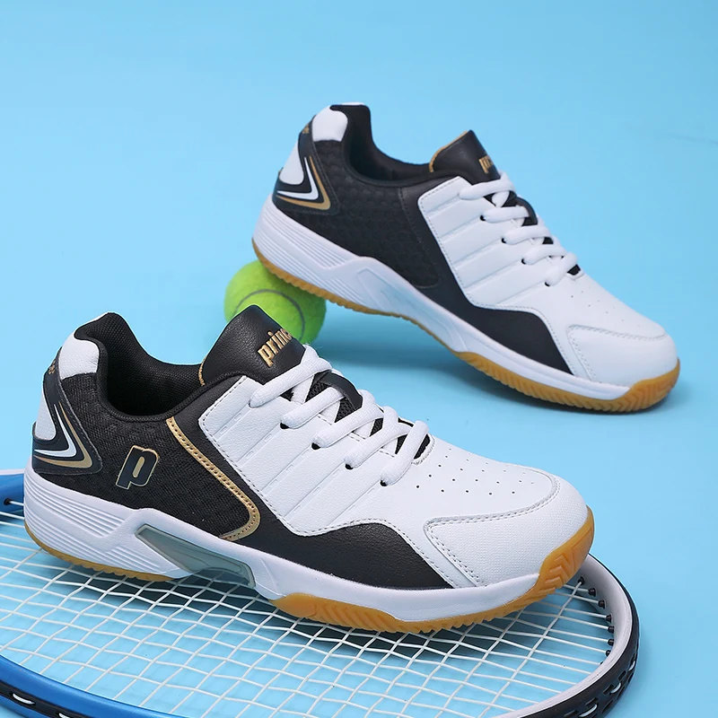 Zapatos de Bádminton de cuero profesionales para hombres y mujeres, zapatillas de entrenamiento antideslizantes, zapatos de tenis ligeros, zapatos deportivos de voleibol, pareja