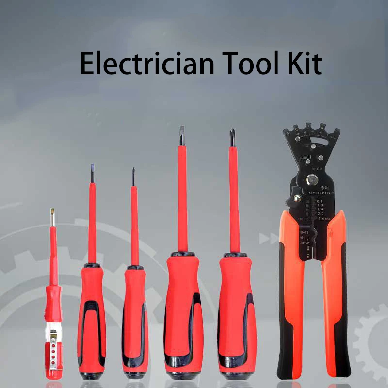 

7 IN 1 Wire Stripper special bending wire stripping pliers CRV Insulated Magnetic Screwdriver Hand Tool Electrician Tool Set