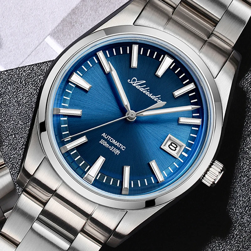 ADDIESDIVE NH35A Automatic Mechanical Watches 100m Waterproof Super Luminous Bubble Glass Stainless Steel Luxury Watches For Man