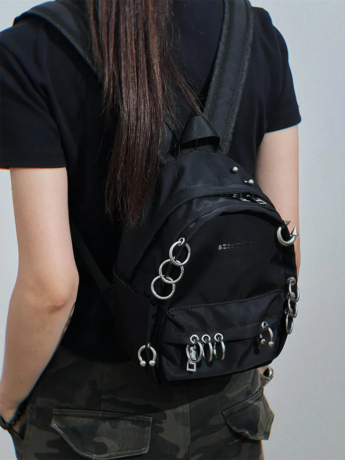 Woman's backpack Spicy Girls Shoulder Bag Trendy PU Leather bags Stylish Punk Rivet bag Fashion Y2K Backpacks