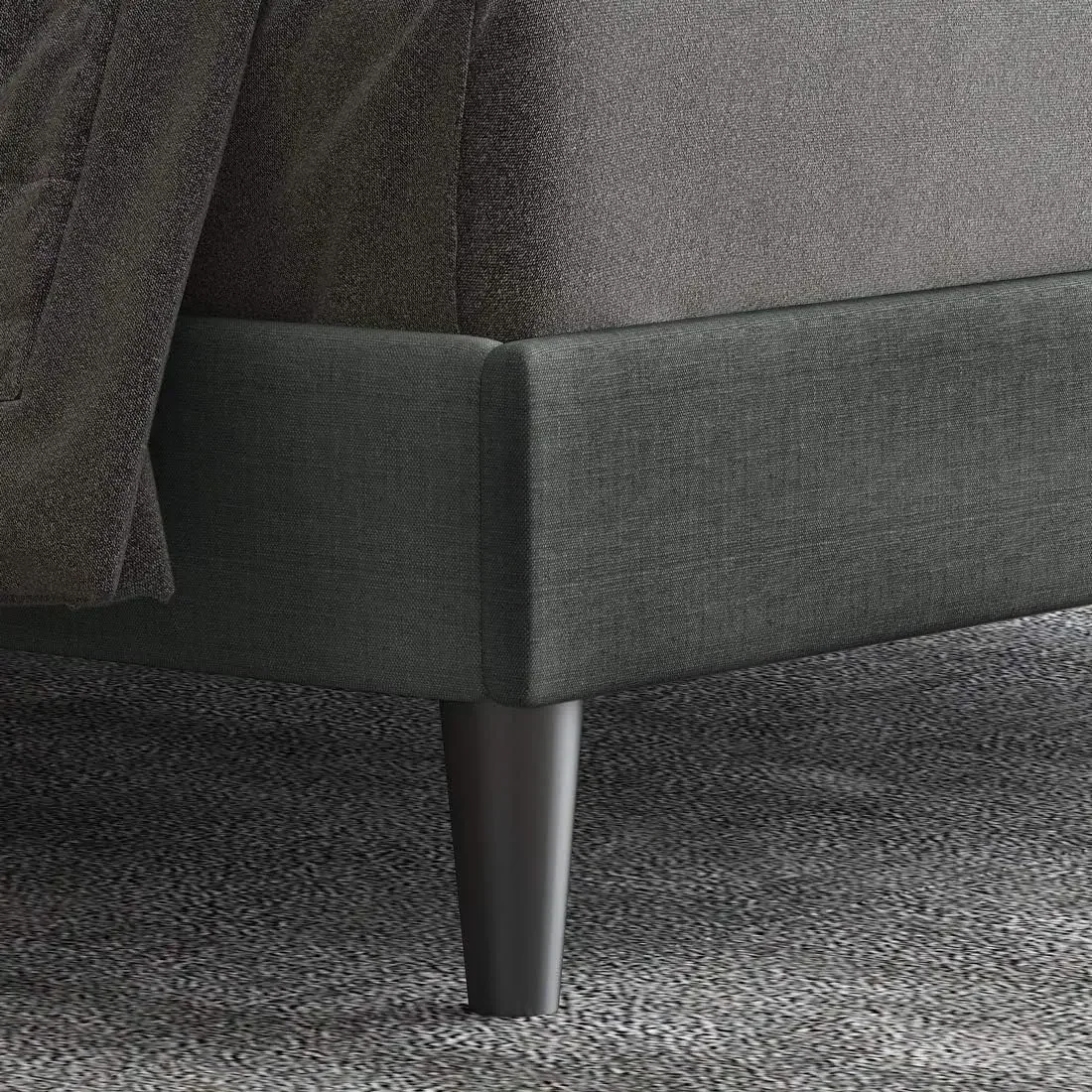 Allewie King Size Platform Bed Frame/Fabric Upholstered Bed Frame with Diamond Button Tufted Headboard/Adjustable