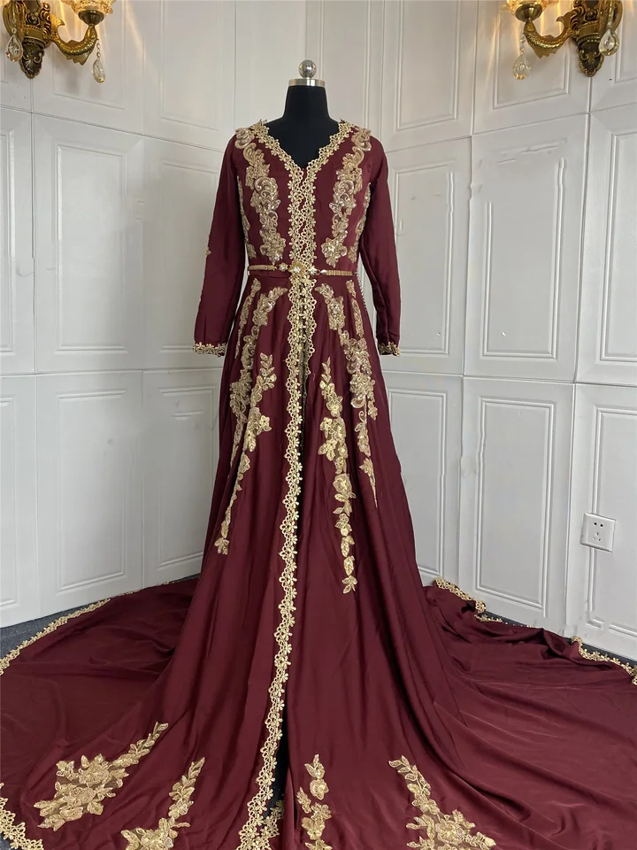 Customized 2026 Burgundy Long Sleeves Moroccan Caftan Evening Dress Elegant Women Formal Gown Applique Robes De Soire Prom - AliExpress 320 Customized 2026 Burgundy Long Sleeves Moroccan Caftan Evening Dress Elegant Women Formal Gown Applique Robes De Soire Prom - AliExpress 320