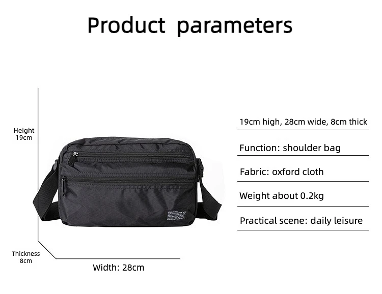 Minimalistische Crossbody-Umhängetasche für Herren, Japanisch Inspirierte Messenger-Tasche, Langlebig Wasserdicht, für Reisen & Täglichen Gebrauch, Unisex – Detail 1