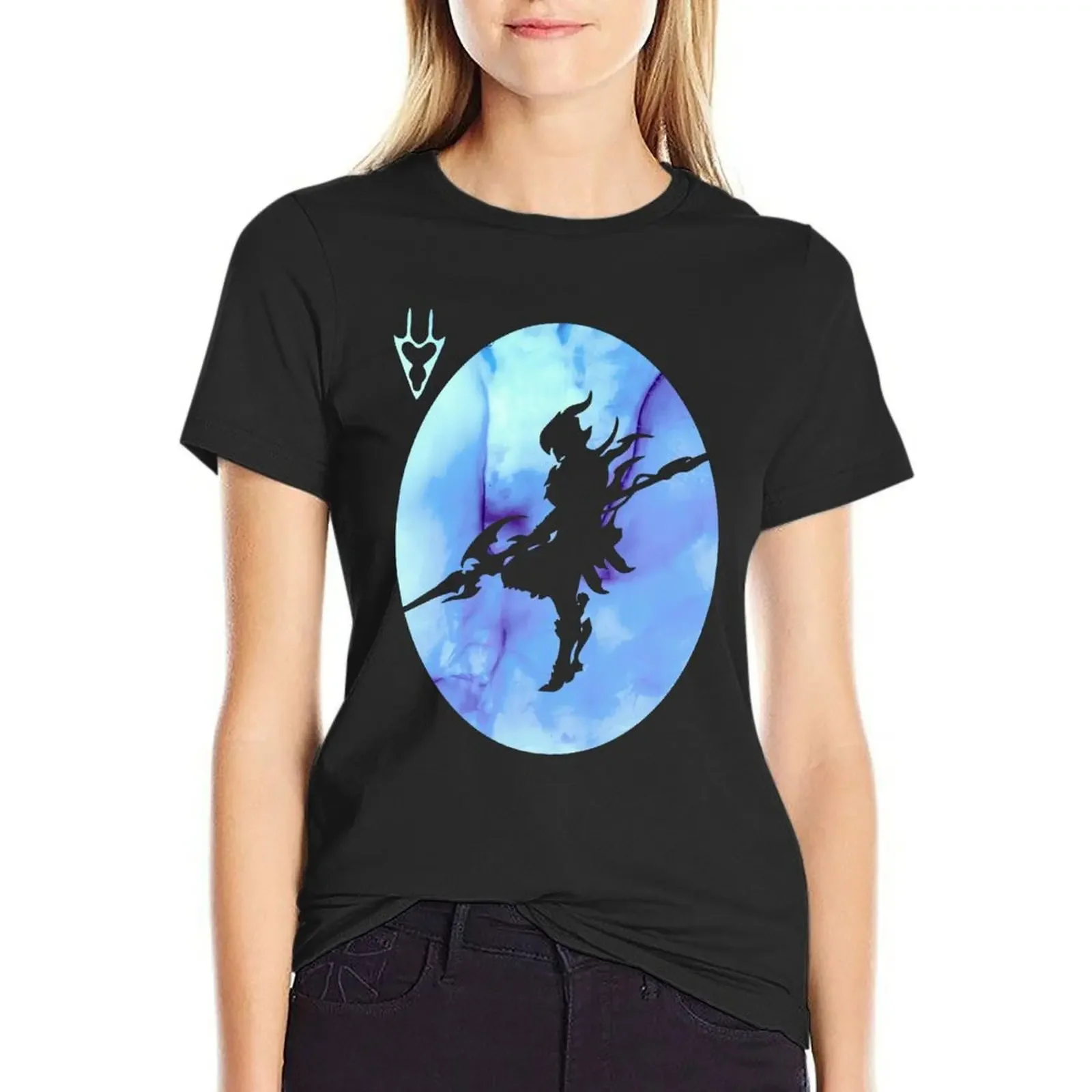 FFXIV Dragoon Silhouette T-Shirt summer clothes Female clothing hippie clothes shirts graphic tees t shirts for Women